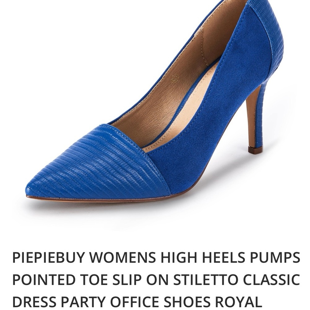 PiePieBuy Blue Pointed Toe Heels